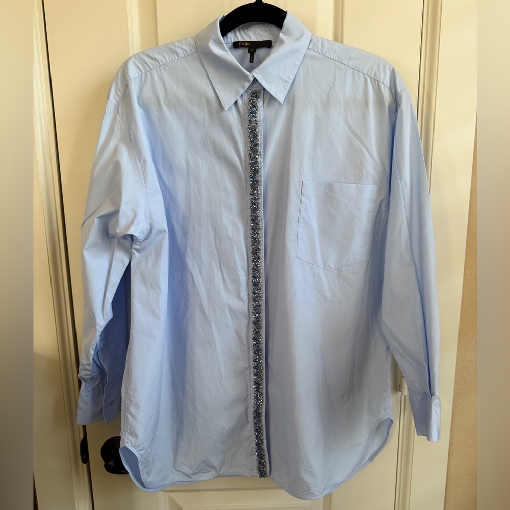 Maje Sequin Button Shirt